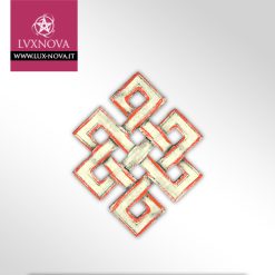 Nodo Infinito Nepalese in Legno Dipinto 20×16 cm.